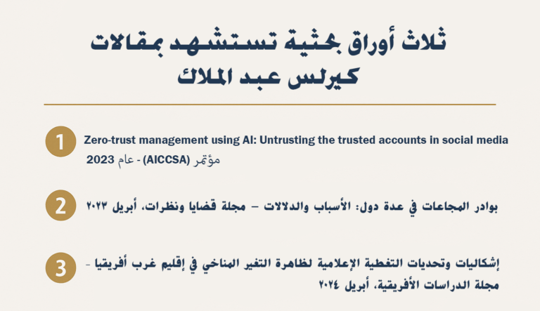 ثلاث أوراق بحثية تستشهد بمقالات كيرلس عبد الملاك